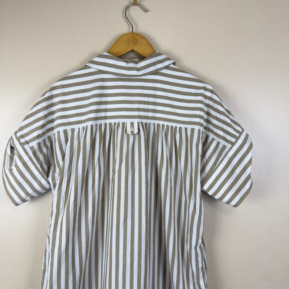 Madewell Women’s Size M Striped Mini Shirtdress Coastal Beach Summer Dress Shirt - Picture 7 of 15